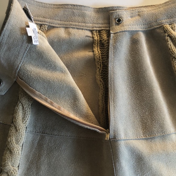 Vintage Ms. Today Crochet Suede Skirt Size 12 - Picture 6 of 11